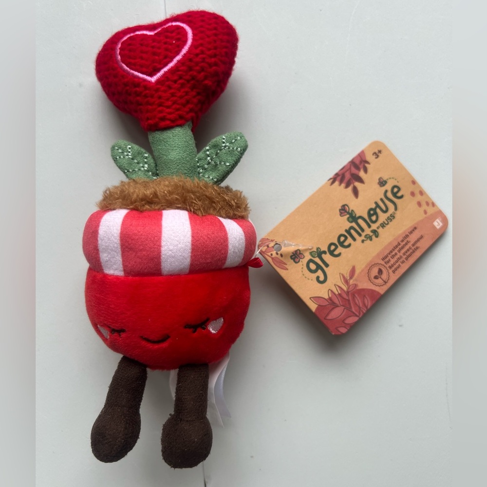 Red Heart Flower Plush Toy .